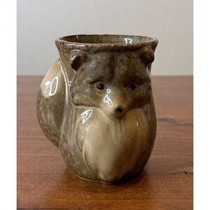 Giftcraft Fox Mug Figural 3D Enclosed Handle Stoneware Right Handed Warming Mug
